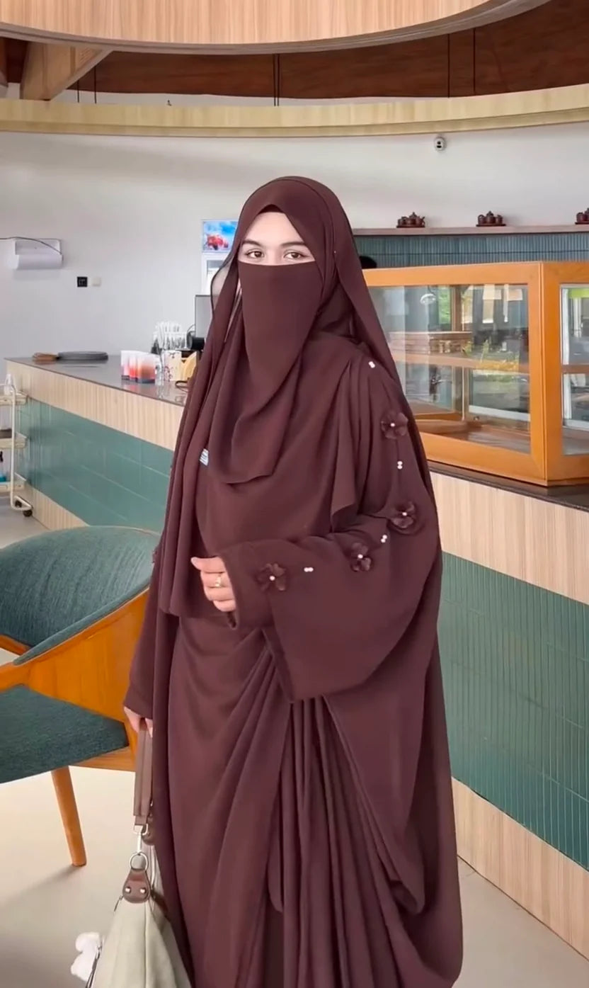 Women Abaya 3 Piece, Scarf, Niqab & Abaya