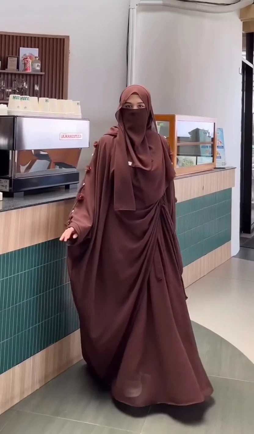 Women Abaya 3 Piece, Scarf, Niqab & Abaya