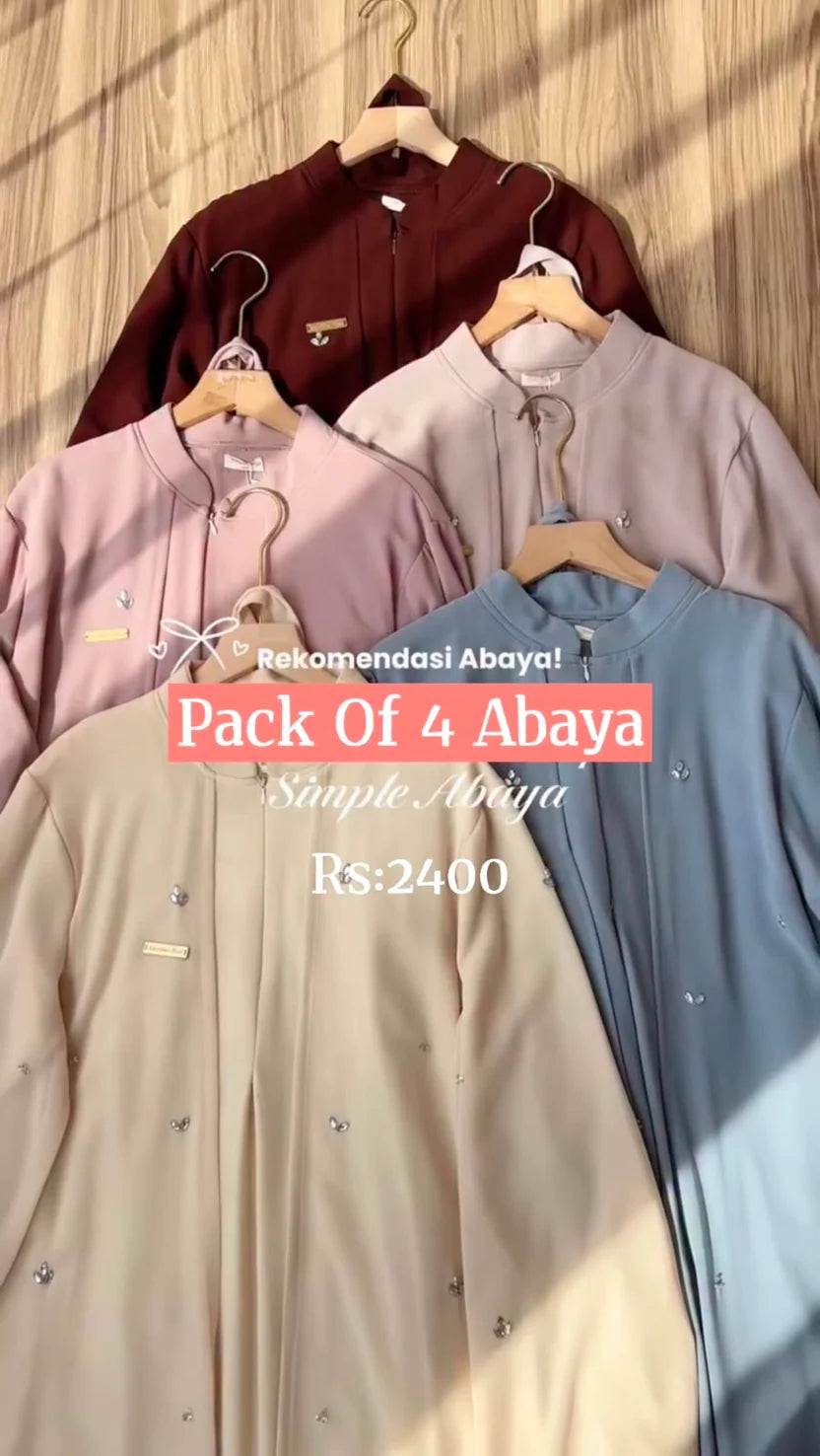 Pack Of 4 Abaya With Scarf