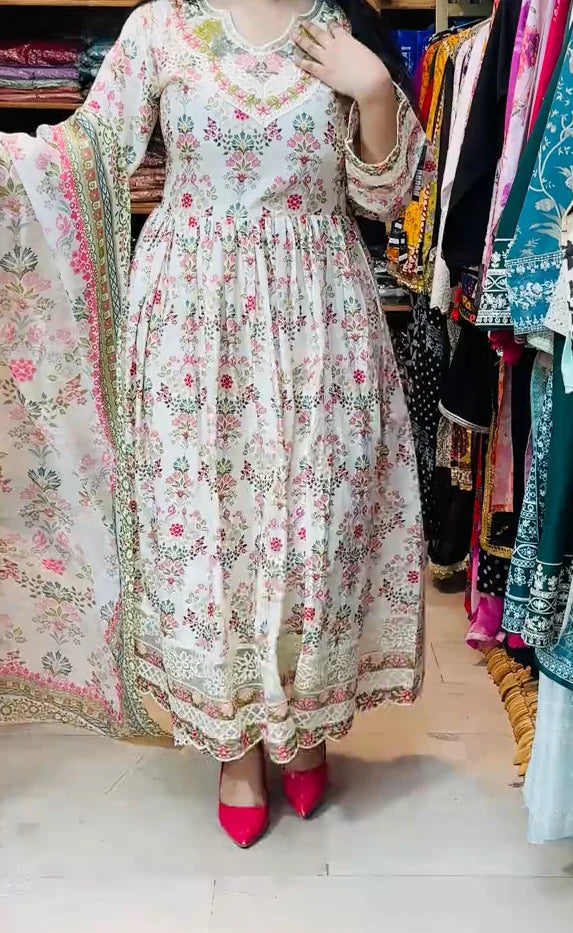 Women Frock 3 Piece Stitched