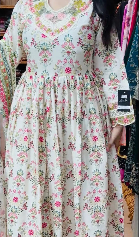 Women Frock 3 Piece Stitched