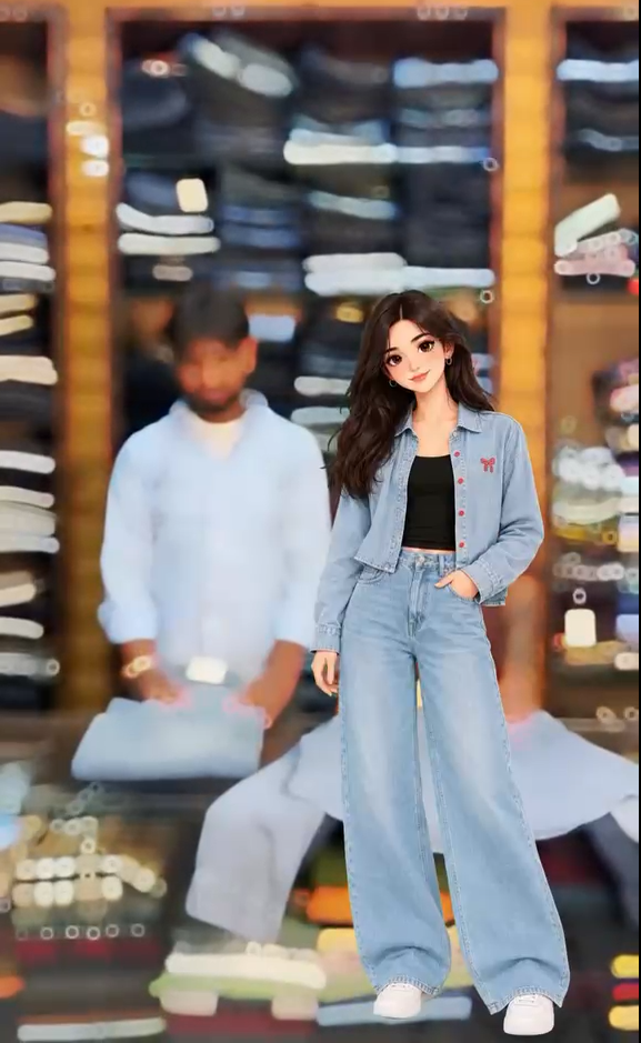 3 Piece Denim Shirt With Inner & Jeans